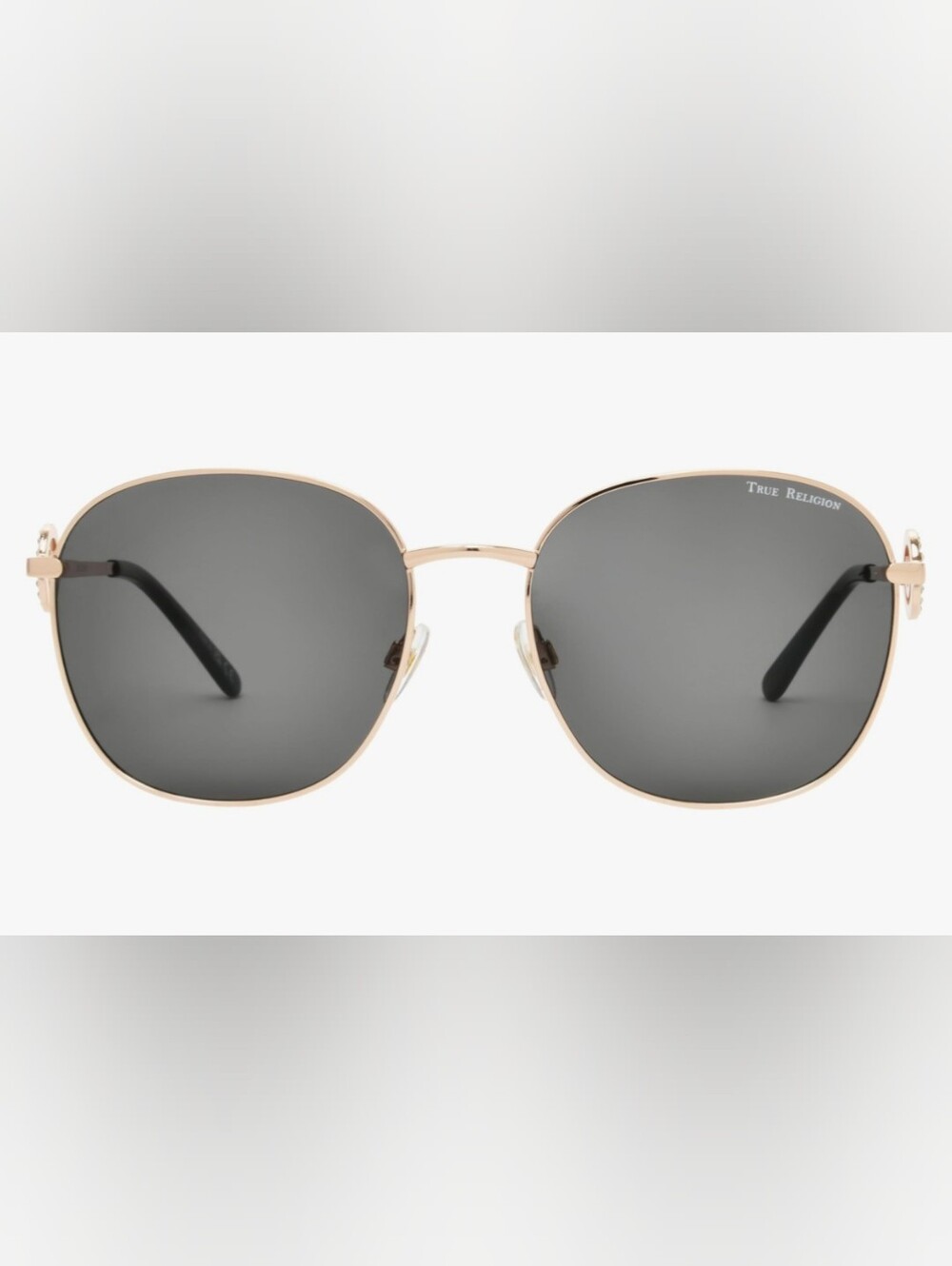 True Religion Tessa’s Medallion Charm Gold Round Women's Sunglasses
